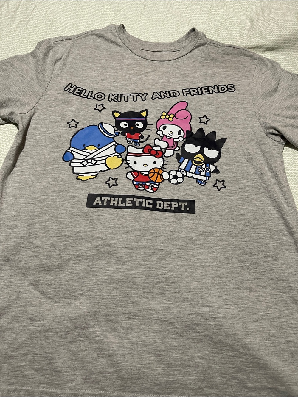Sanrio Athletic Dept. Tee with Pink & Blue Character Accents